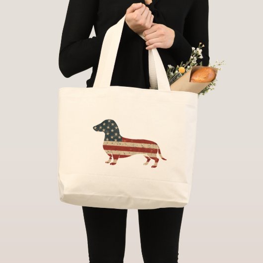 Weenie de mensen teckel 4 juli grote tote bag (Voorkant (product))