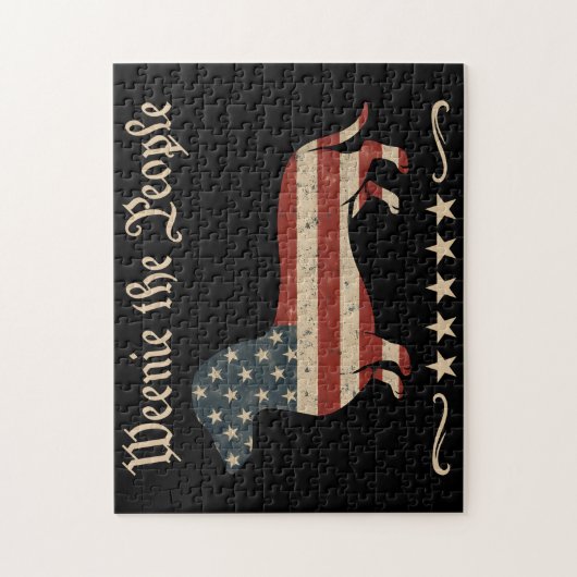 Weenie de mensen teckel 4 juli legpuzzel (Verticaal)