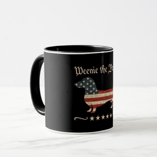 Weenie de mensen teckel 4 juli mok (Voorkant links)