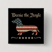 Weenie de mensen teckel 4 juli vierkante button 5,1 cm (Voorkant)