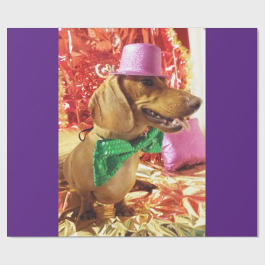 Weenie Dog Birthday Gift Wrap Cadeaupapier (Vlak)