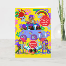Weenie Dog Playground Card Kaart