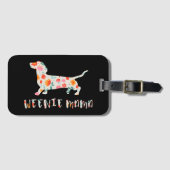 Weenie Mama Dachshund floraal Bagagelabel (Voorkant (horizontaal))