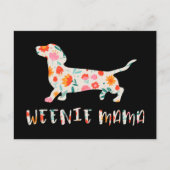 Weenie Mama Dachshund floraal Briefkaart (Voorkant)