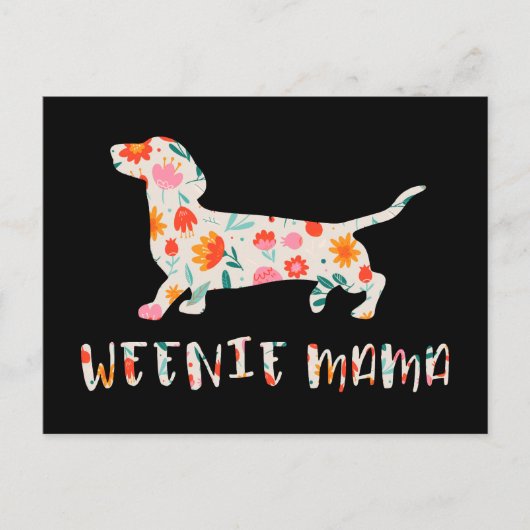 Weenie Mama Dachshund floraal Briefkaart (Voorkant)