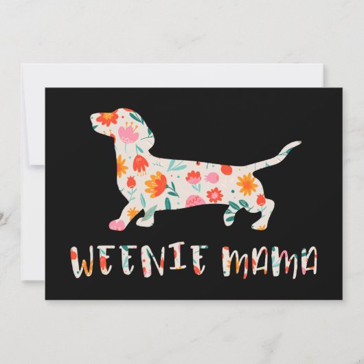 Weenie Mama Dachshund floraal Kaart (Voorkant)