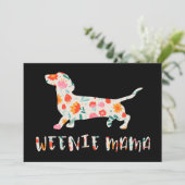 Weenie Mama Dachshund floraal Kaart (Staand voorkant)
