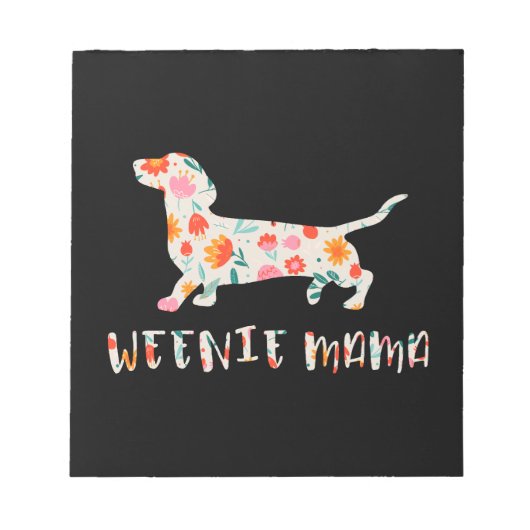 Weenie Mama Dachshund floraal Notitieblok (Voorkant)
