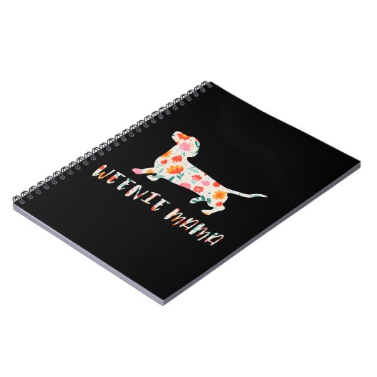 Weenie Mama Dachshund floraal Notitieboek (Linkerzijde)