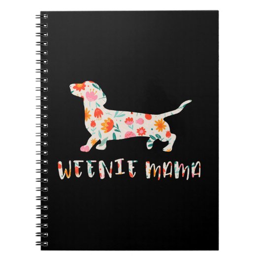 Weenie Mama Dachshund floraal Notitieboek (Voorkant)