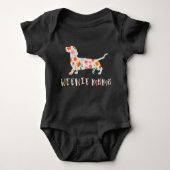 Weenie Mama Dachshund floraal Romper (Voorkant)