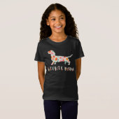 Weenie Mama Dachshund floraal T-shirt (Voorkant volledig)