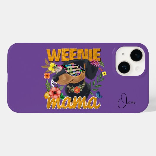 WEENIE MAMA DACHSHUND Hoesje-Mate iPhone 14 Hoesje (Achterkant (horizontaal))