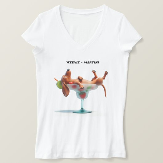 WEENIE MARTINI DACHSHUND T-SHIRT (Design voorkant)