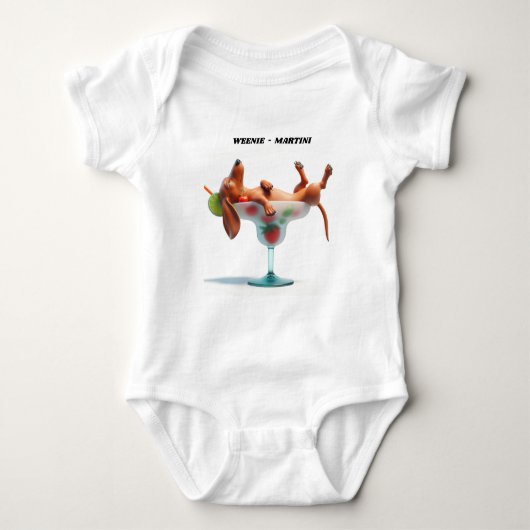 WEENIE MARTINI DACHSHUND T-SHIRT (Voorkant)
