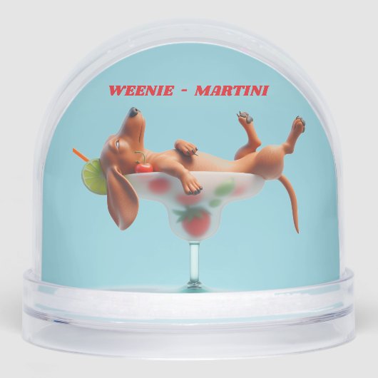 WEENIE MARTINI DACHSHUND tweezijdig Sneeuwbol (Voorkant)