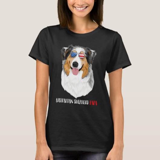 Weenie Papa Australian Shepherd Dad Dog T-shirt (Voorkant)