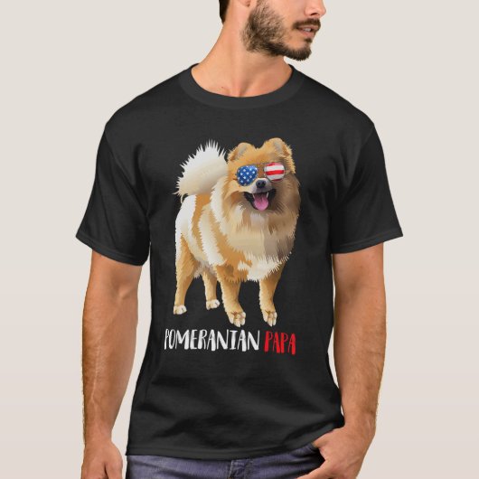 Weenie Papa Pomeranian Dad Dog Pomeranian T-shirt (Voorkant)