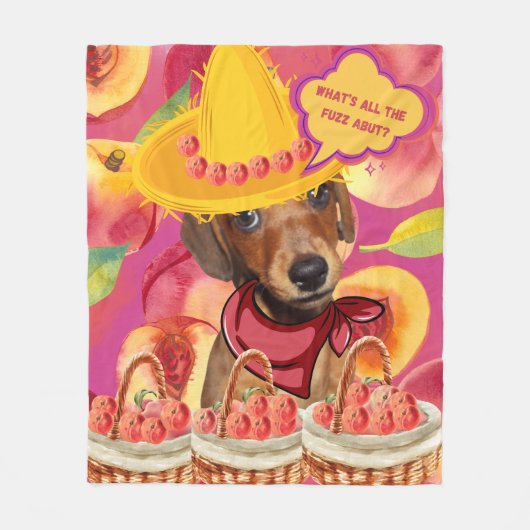 Weenie Peach Farmer Fleece Deken (Voorkant)