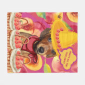 Weenie Peach Farmer Fleece Deken (Voorkant (Horizontaal))