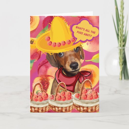 Weenie Peach Farmer Wenskaart Kaart (Voorkant)