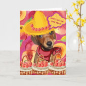 Weenie Peach Farmer Wenskaart Kaart (Gele Bloem)