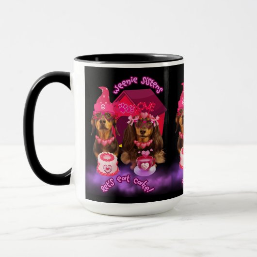 Weenie Sisters Let's Eat Cake Coffee Mok (Links)