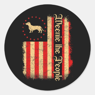 Weenie The People 4 juli Amerikaanse Vlag Da Ronde Sticker