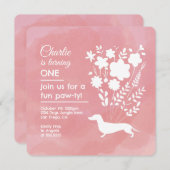 Weenie Verjaardagsmeisje Paw-ty Schattige Puppy Do Kaart (Voorkant / Achterkant)