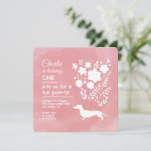 Weenie Verjaardagsmeisje Paw-ty Schattige Puppy Do Kaart (Staand voorkant)