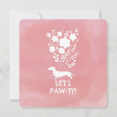 Weenie Verjaardagsmeisje Paw-ty Schattige Puppy Do Kaart (Achterkant)