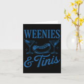 Weenies And Tinis Hot Dogs With Martini Tail Party Kaart (Gele Bloem)