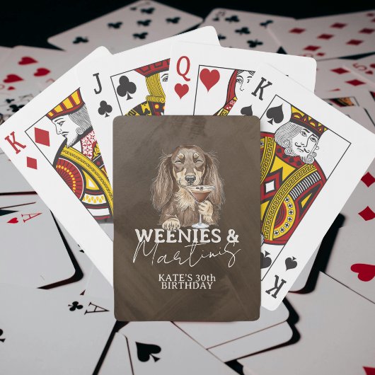 Weenies en Martinis-tekening van een dashond Pokerkaarten