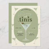 Weenies en Tinis Martini Bachelorette Uitnodiging (Voorkant / Achterkant)