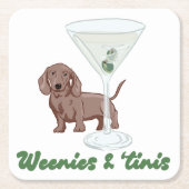 Weenies & Martinis Party Kartonnen Onderzetters (Voorkant)