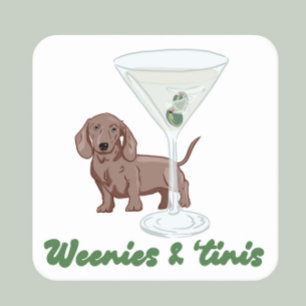 Weenies & Martinis Party Kartonnen Onderzetters