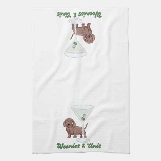 Weenies & Martinis Party Theedoek (Verticaal)