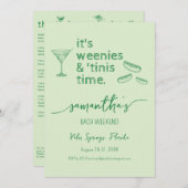 Weenies & Tinies Martini Bachelorette Bachweekend Kaart (Voorkant / Achterkant)