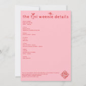 Weenies & Tinies Rode Bachelorette Bachweekend Kaart (Achterkant)