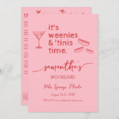 Weenies & Tinies Rode Bachelorette Bachweekend Kaart (Voorkant / Achterkant)