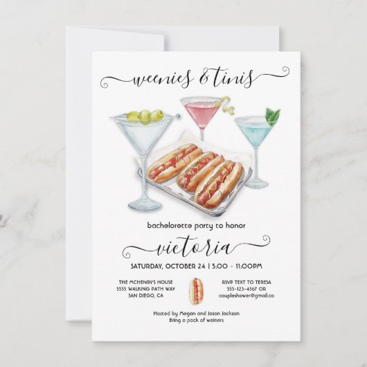 Weenies & Tinis Bachelorette verjaardag Kaart (Voorkant)