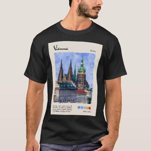 Weense aquarel reizen t-shirt (Voorkant)