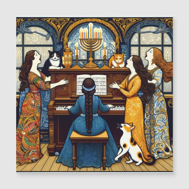 Weense Secession Soirée met Katten, Hannukah (Voorkant)