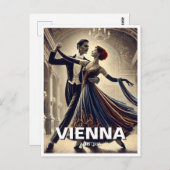 Weense wals dansen paar reizen briefkaart (Voorkant / Achterkant)