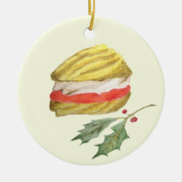 Weense Whirls Biscuit en Holly Christmas Keramisch Ornament