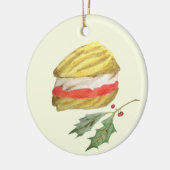 Weense Whirls Biscuit en Holly Christmas Keramisch Ornament (Links)