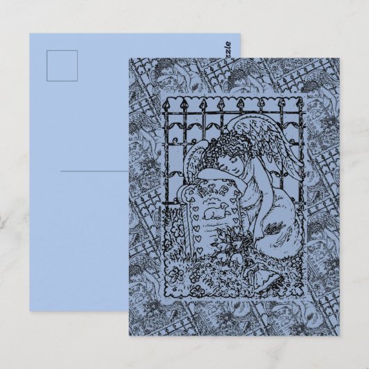 WEEPENDE GUARDIAN ANGEL, SYMPATHIE VOOR DE BEWEGIN BRIEFKAART (Voorkant / Achterkant)