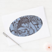 WEEPENDE GUARDIAN ANGEL, SYMPATHIE VOOR DE BEWEGIN OVALE STICKER (Envelop)