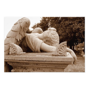 Weeping Angel Photogrpah sepia Foto Afdruk