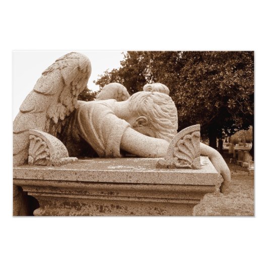 Weeping Angel Photogrpah sepia Foto Afdruk (Voorkant)